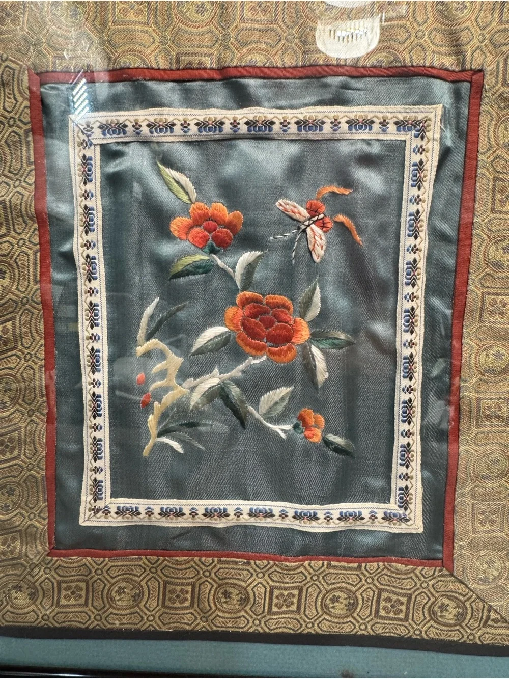 Vintage Set Chinese Silk Embroidery Butterfly Flowers Wall Hanging Picture Decor